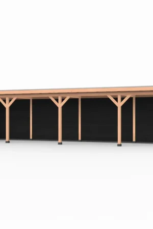 Douglas overkapping, 1200 x 250, met achterwand en zijwand, Westwood Comfort Zwart Goedkoop